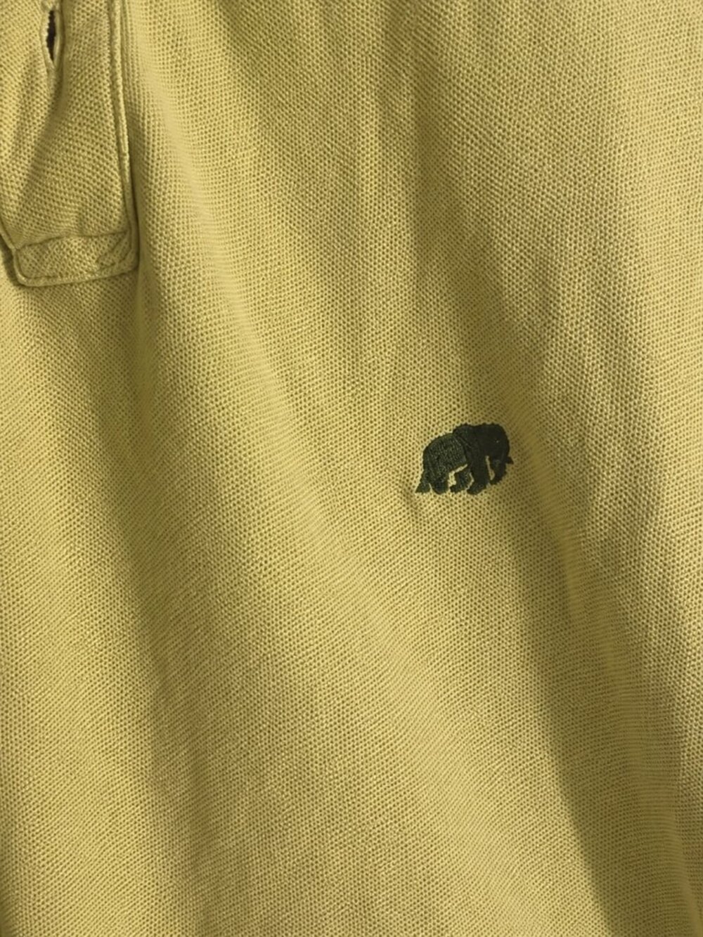 Banana Republic Men’s Polo XL Yellow Green Bear Logo 100% Cotton - Picture 3 of 4